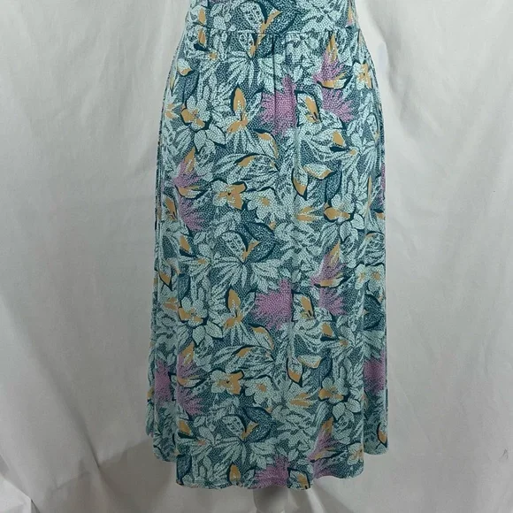 LL Bean Green Floral Print CottageCore Feminine Midi Dress NWOT Size XS - Picture 7 of 13